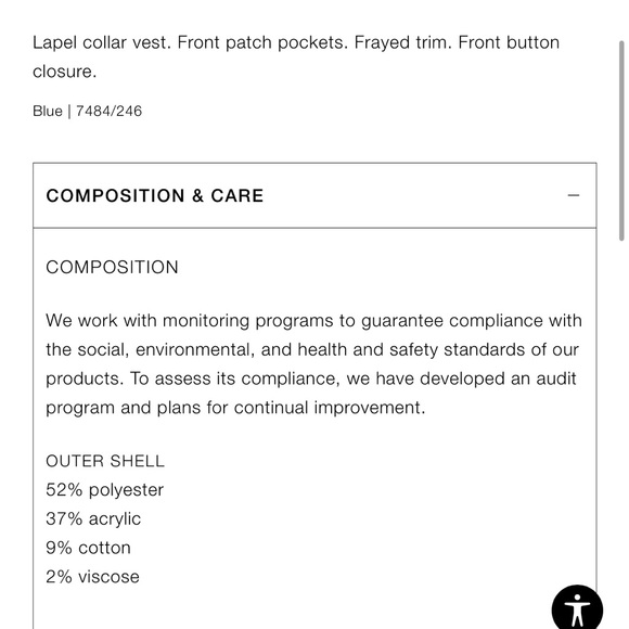 Blue tweed textured Zara vest with buttons - Picture 8 of 12